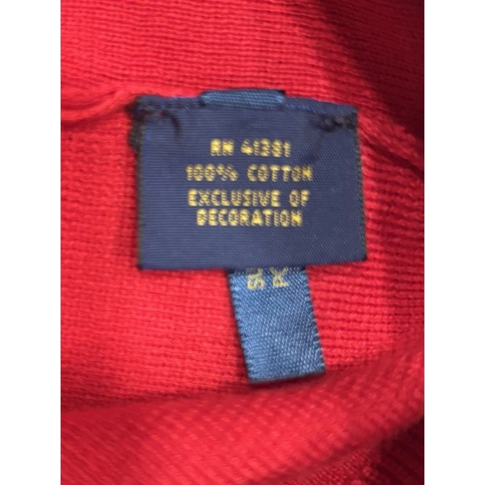 Polo Ralph Lauren Men's Red Pima Cotton‎ V-Neck Sweater Size XL Pony